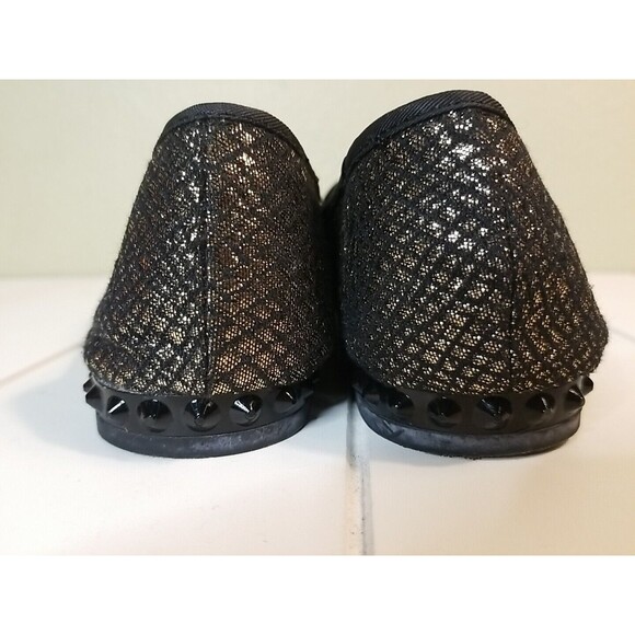 Sam & Libby Shoes Flats Womens Size 8.5 Black Gold Shimmer Slip On - Picture 10 of 13